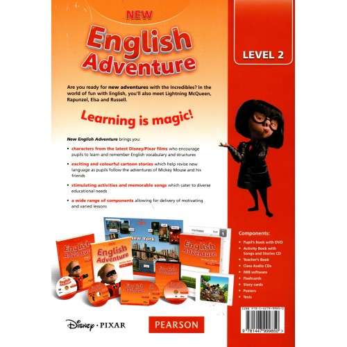 New English Adventure 2 Activity Book - (Pearson) with Song CD